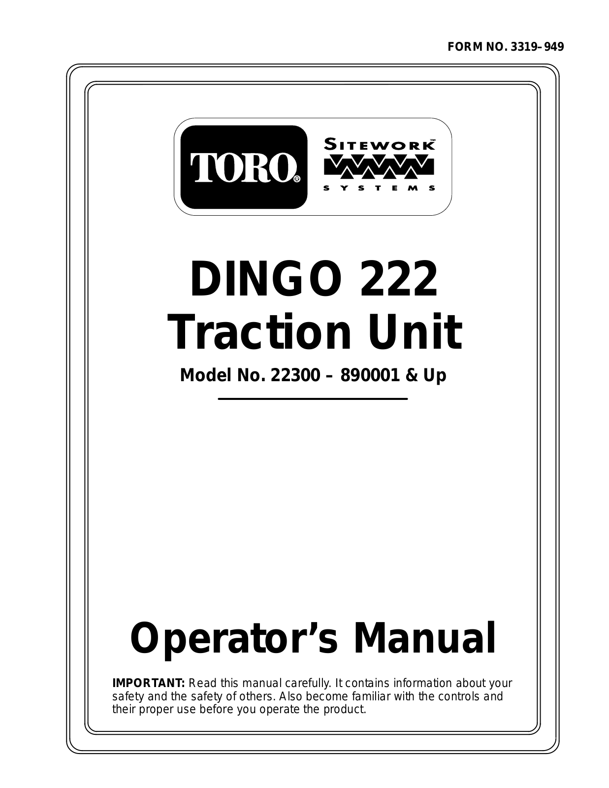 Toro 22300 Operator's Manual