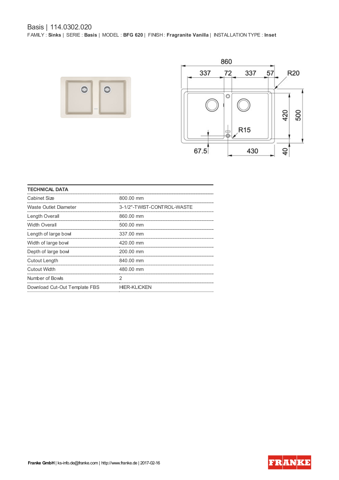 Franke 114.0302.020 Service Manual