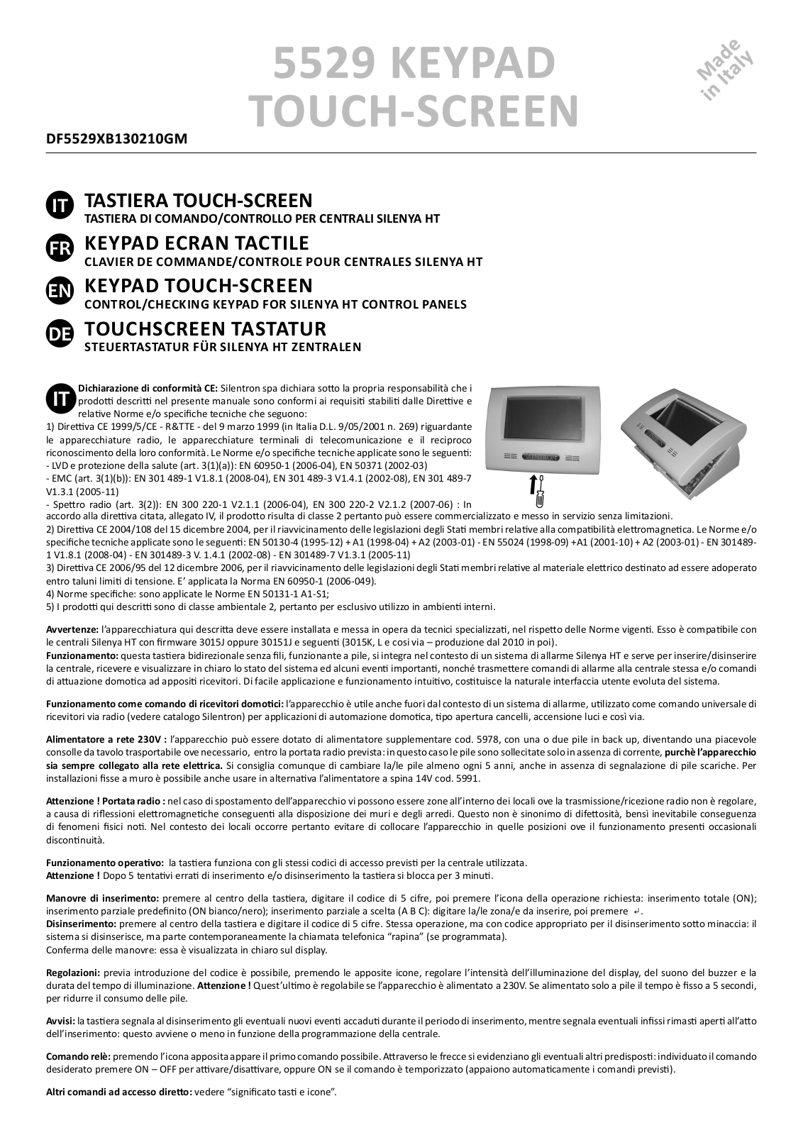 SILENTRON 5529, 5578 User Manual