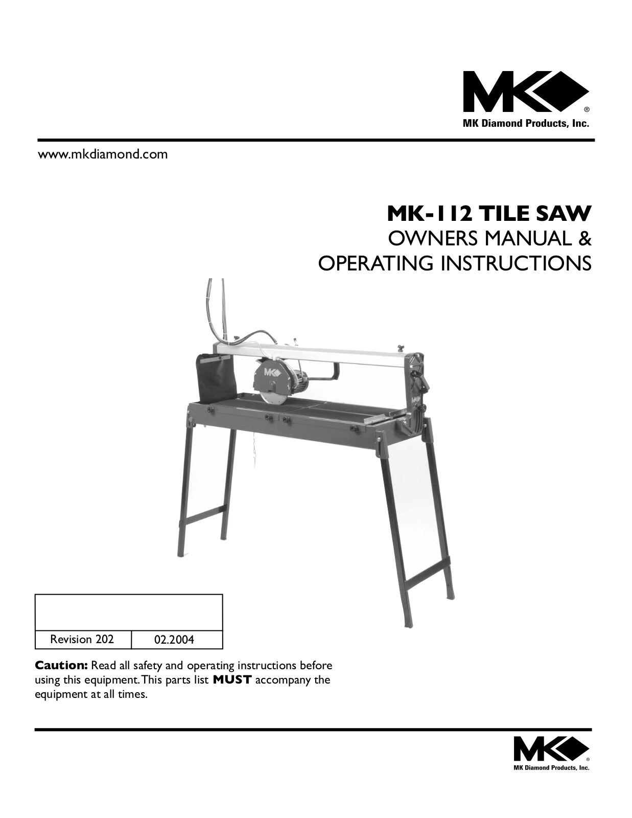 MK Diamond MK-112 User Manual