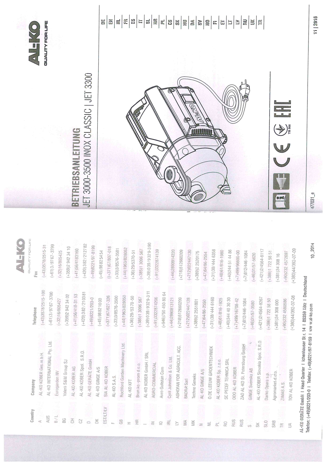 AL-KO JET 3300 User Manual