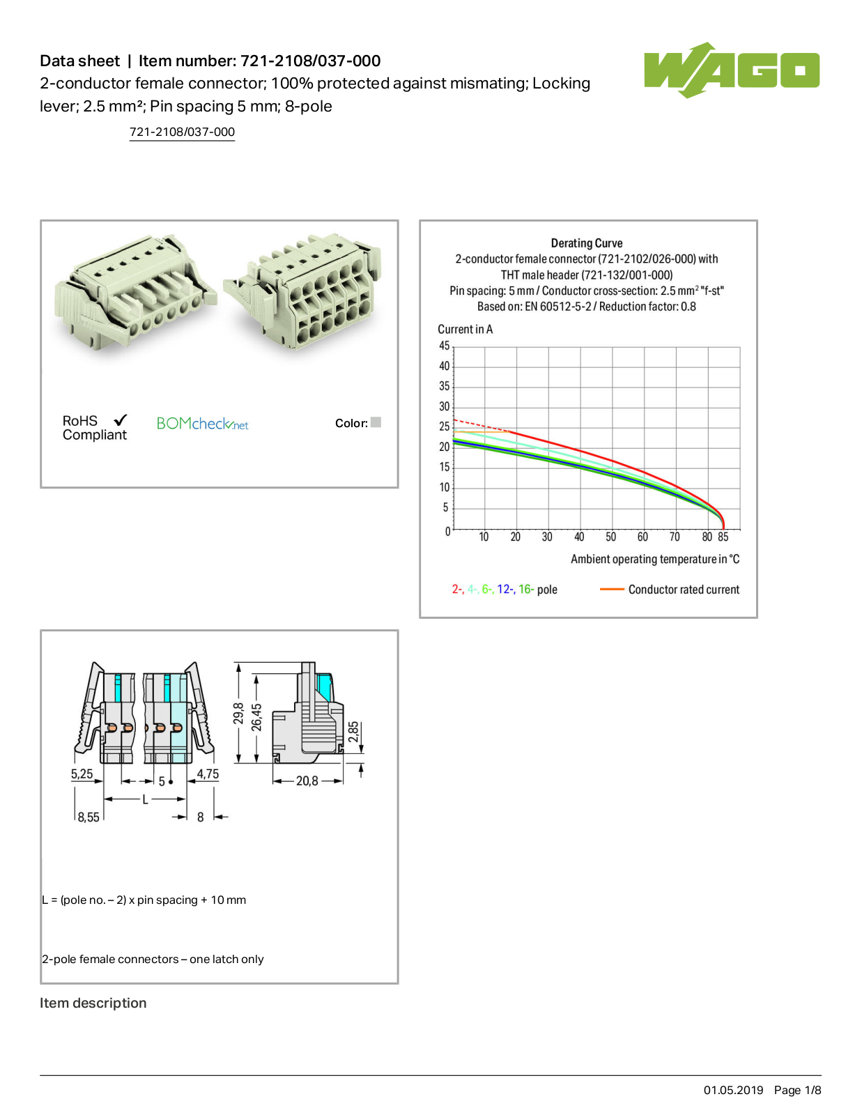 Wago 721-2108/037-000 Data Sheet