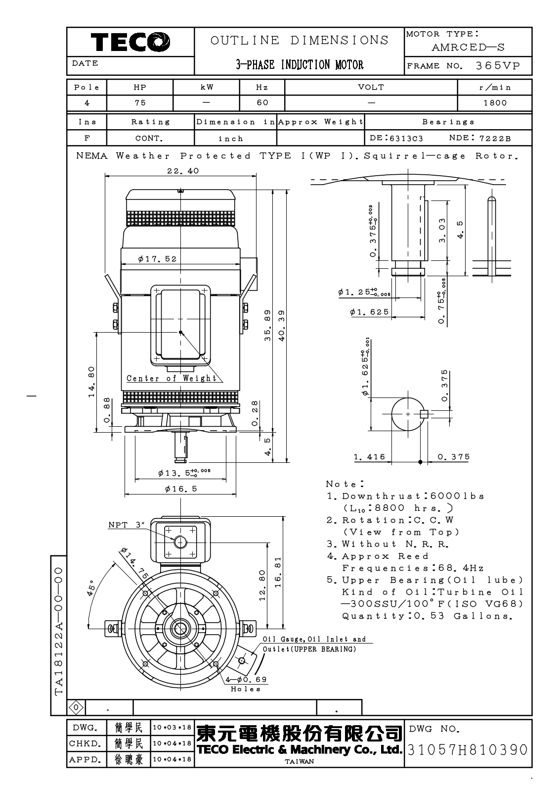 Teco VSP0754 Reference Drawing