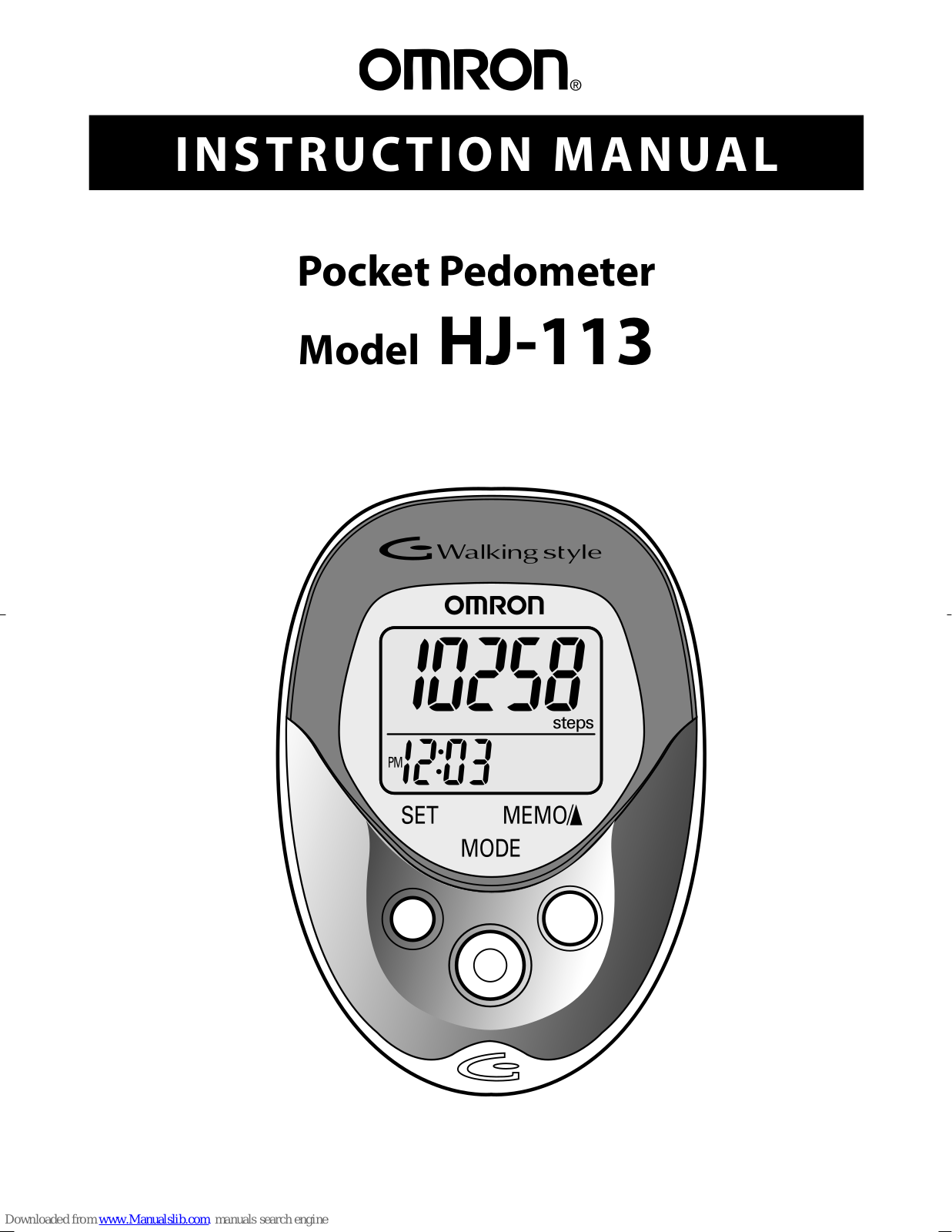 Omron Walking Style HJ-113 Instruction Manual