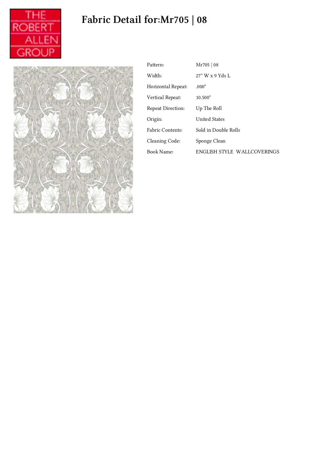 Robert Allen W004260821 Specifications - ManualMachine.com