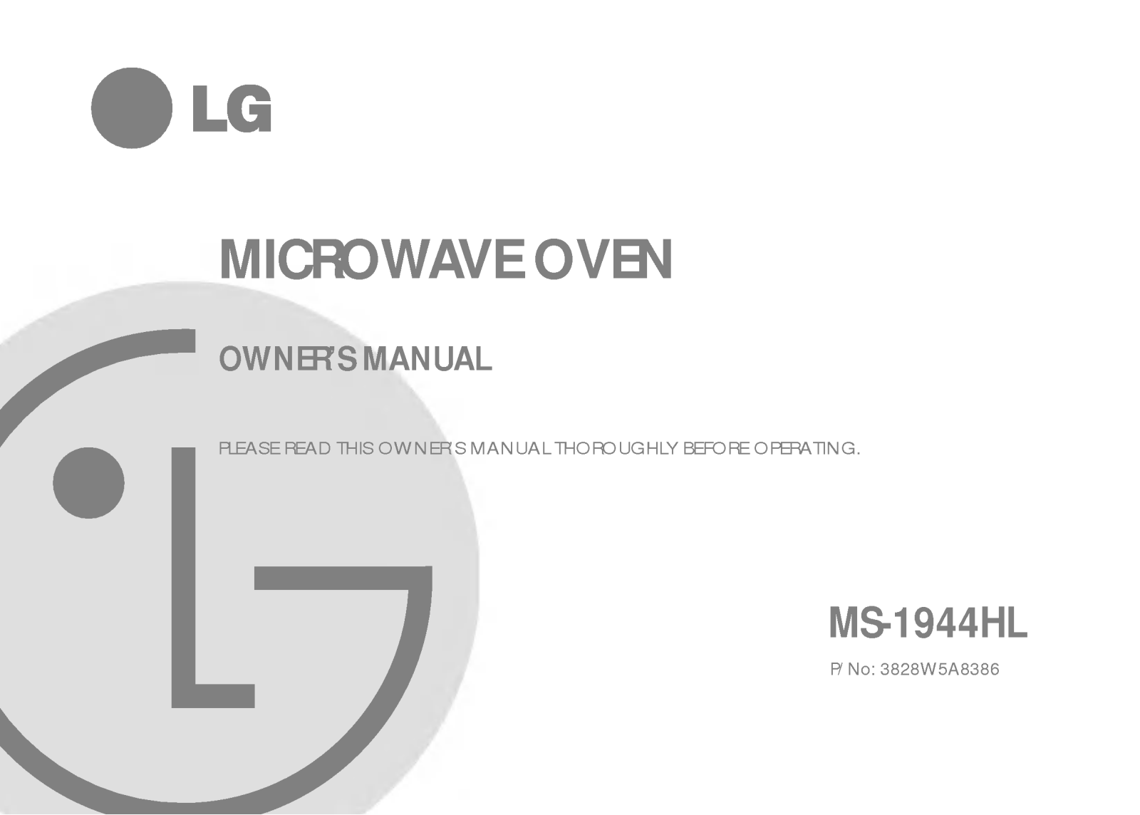 LG MS-1944HL Owner’s Manual