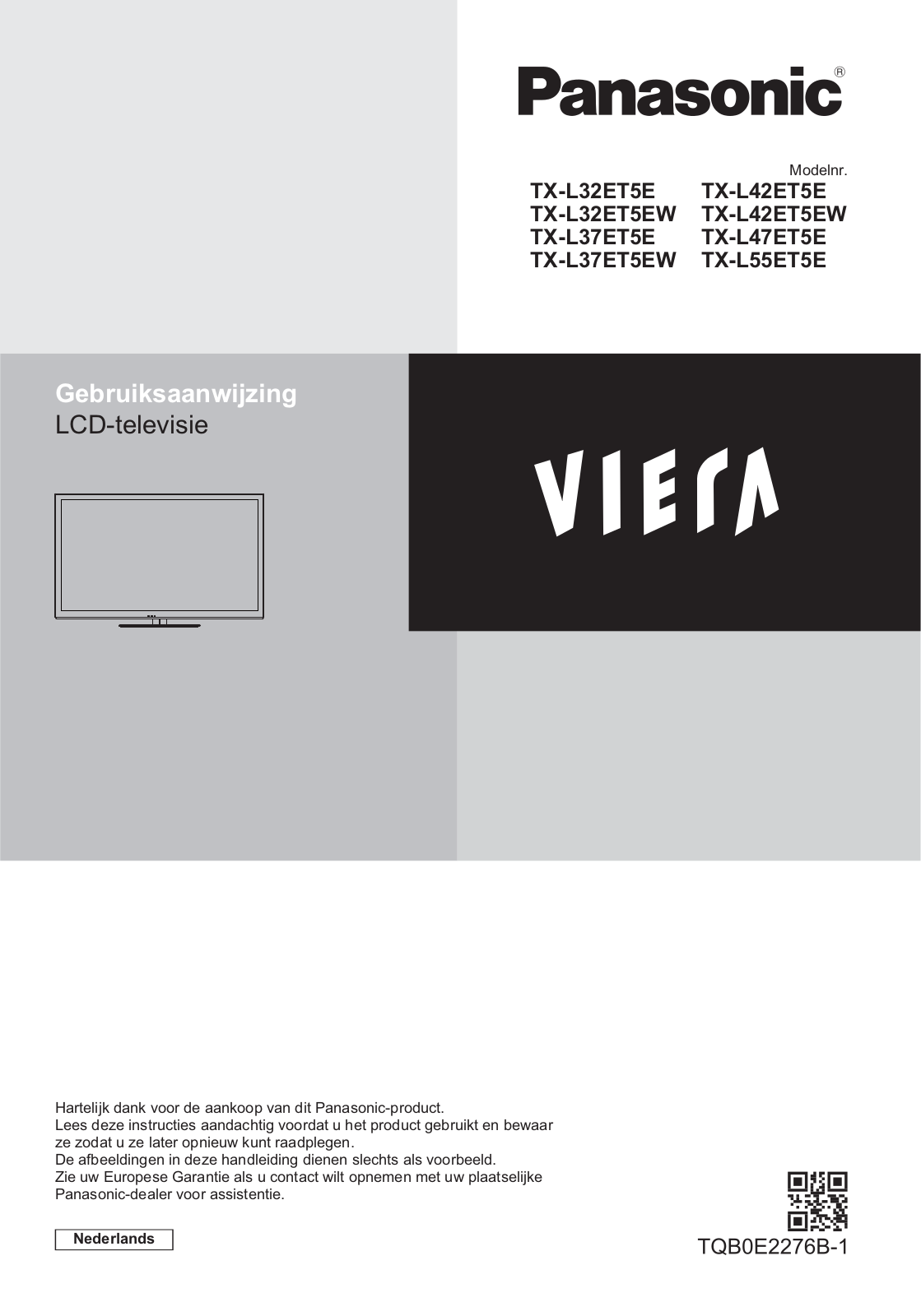 Panasonic TX-L32ET5EW User Manual