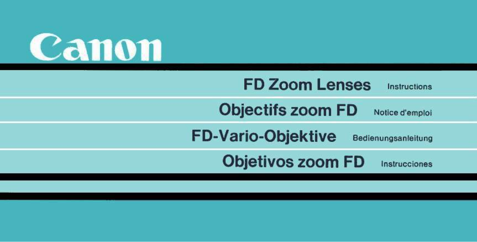 Canon Fd Zoom Instruction Manual