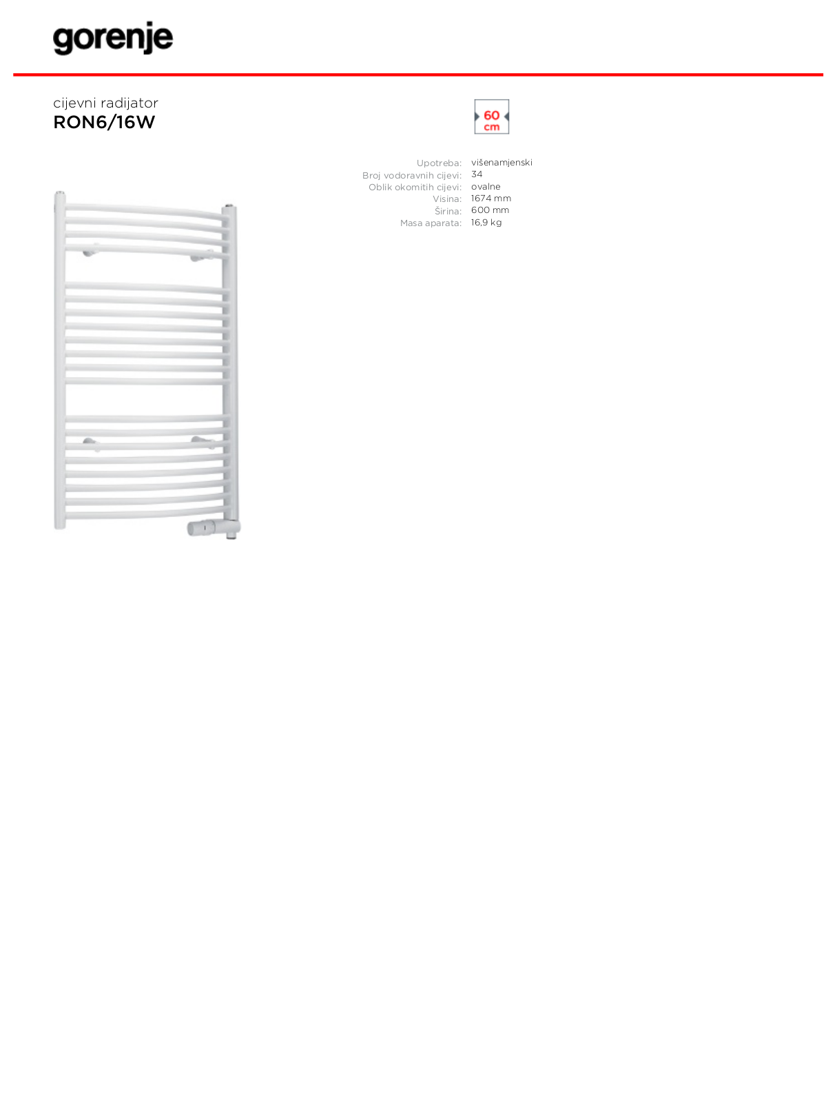 Gorenje RON6-16W DATASHEET