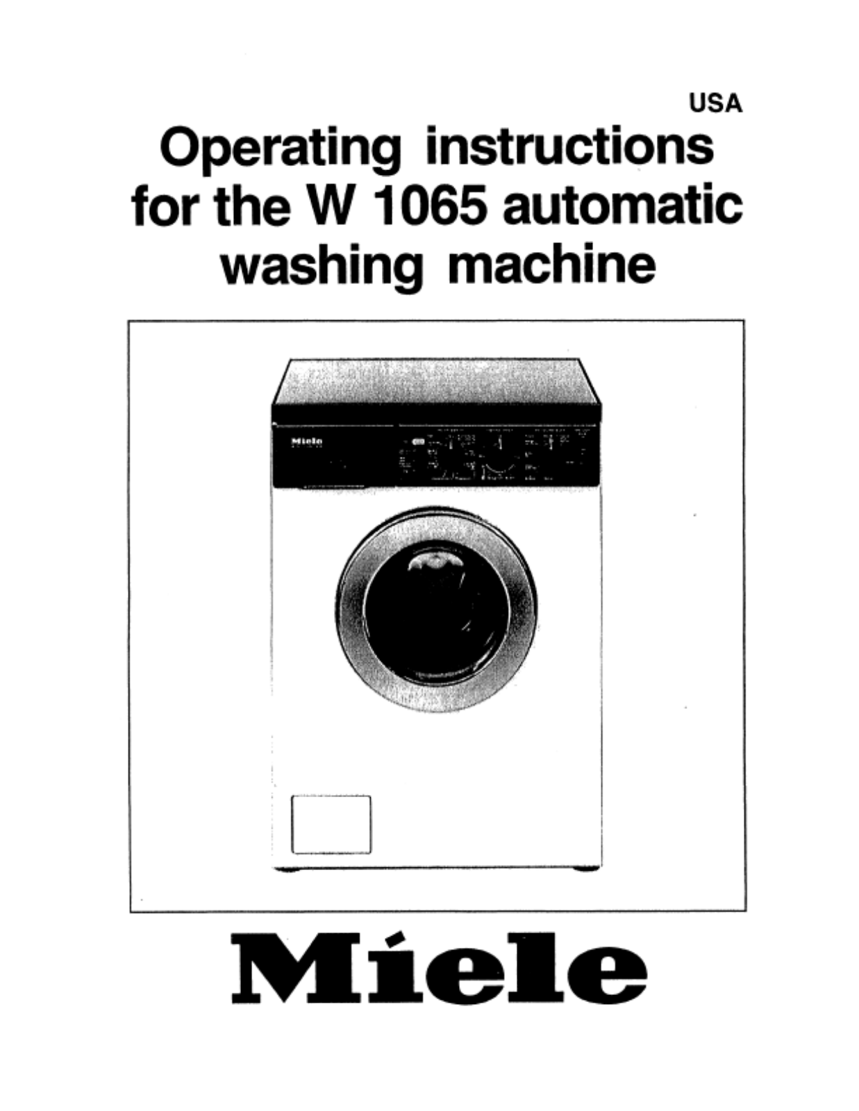 Miele W1065 Operating instructions