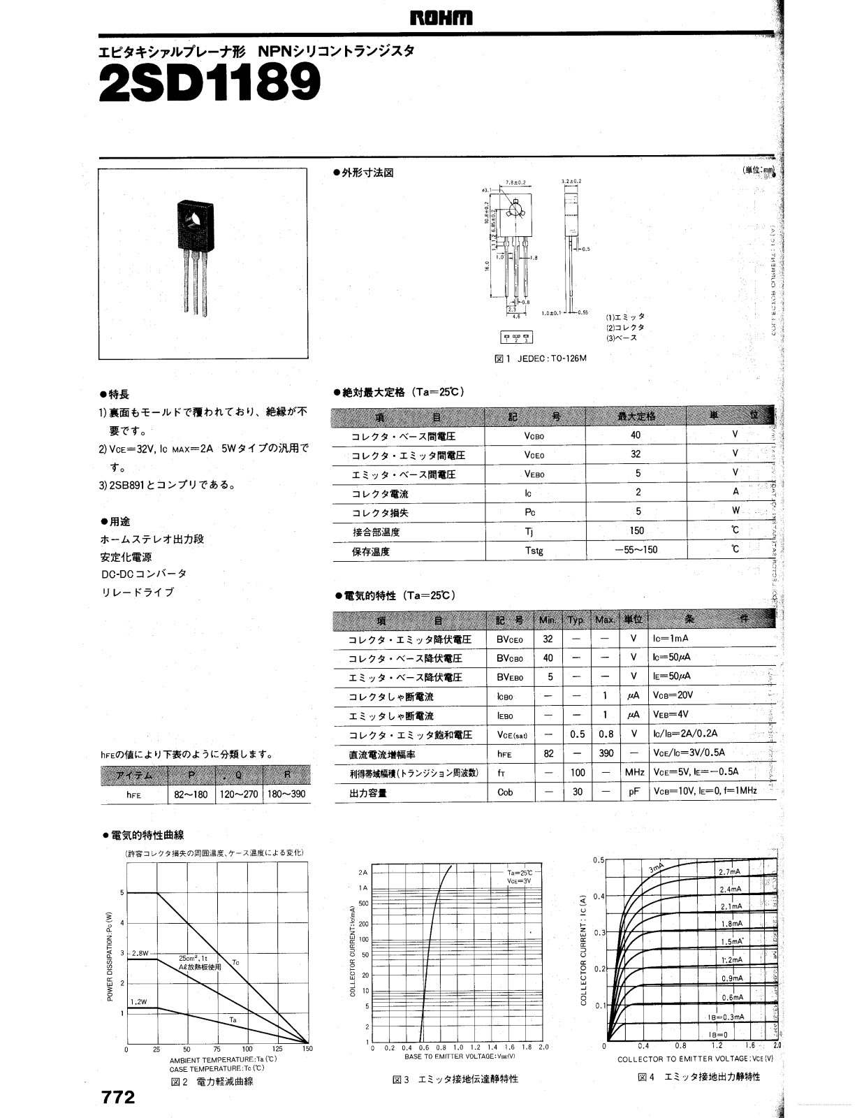 Datasheet 2SD1189 Specification - ManualMachine.com