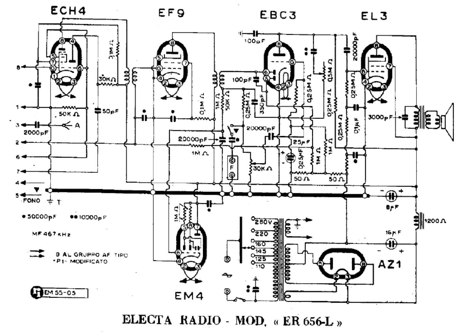 Electa Radio er656l schematic