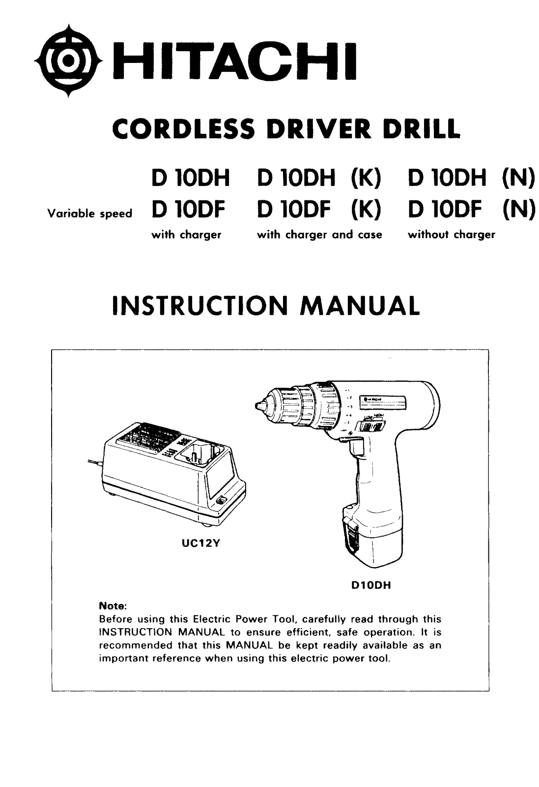 Hitachi D10DF User Manual