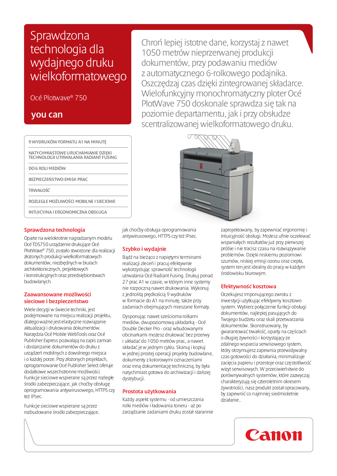 Canon OCE PLOTWAVE 750 BROCHURE