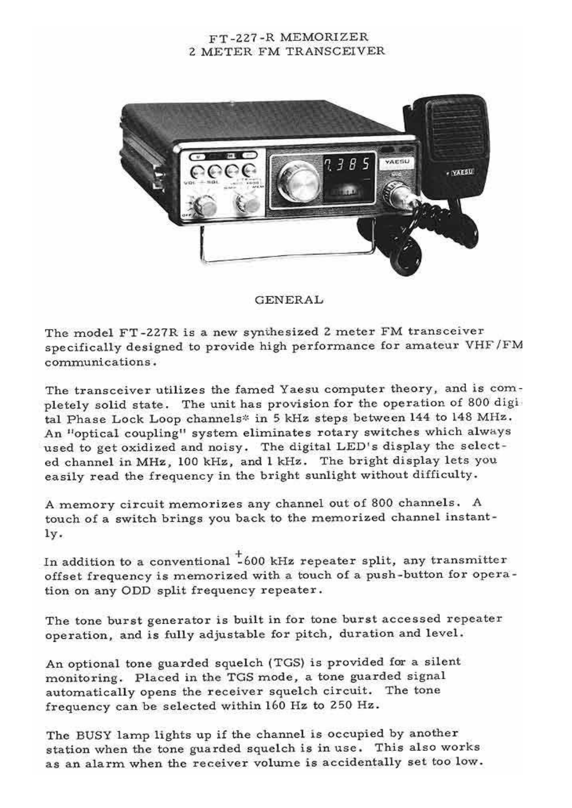 Yaesu FT-227R Service Manual