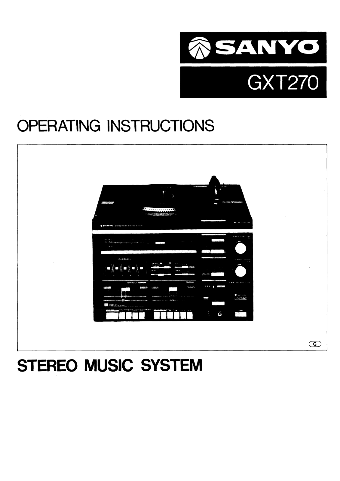 Sanyo GXT 270 Instruction Manual