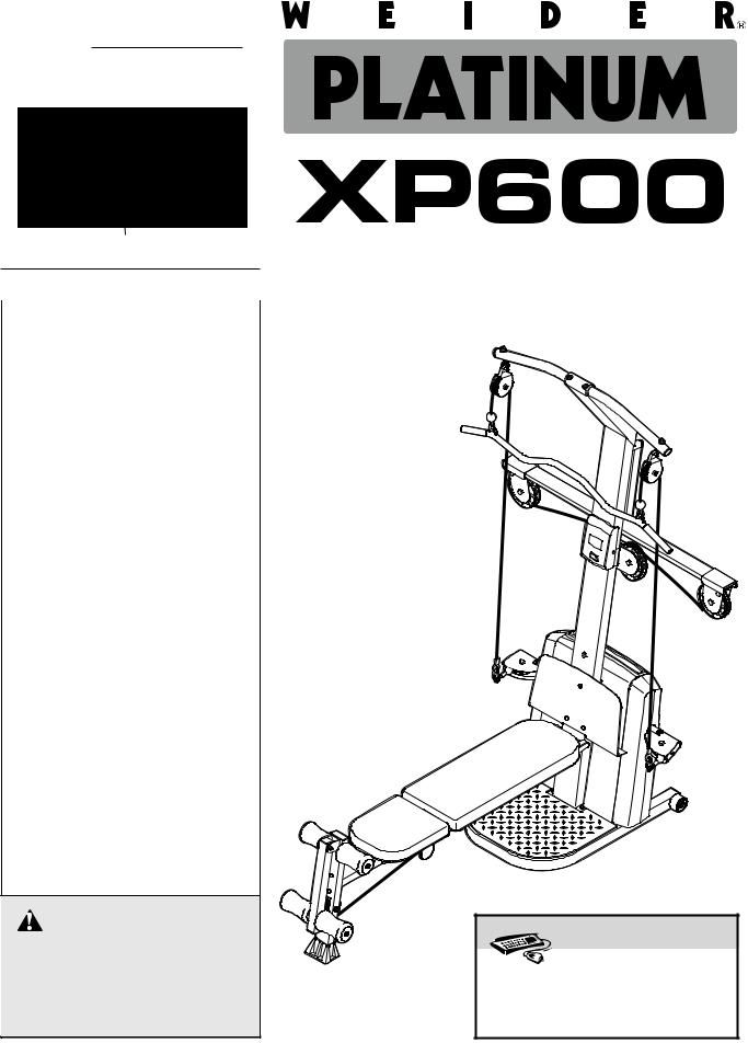 Weider PLATINUM XP600 User Manual