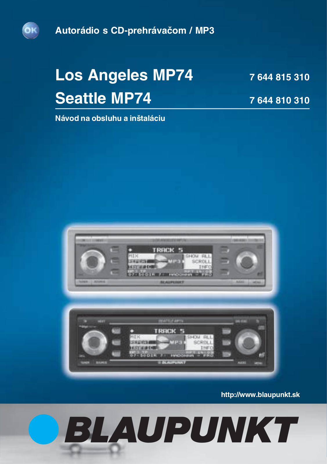 Blaupunkt LOS ANGELES MP74, SEATTLE MP74 User Manual