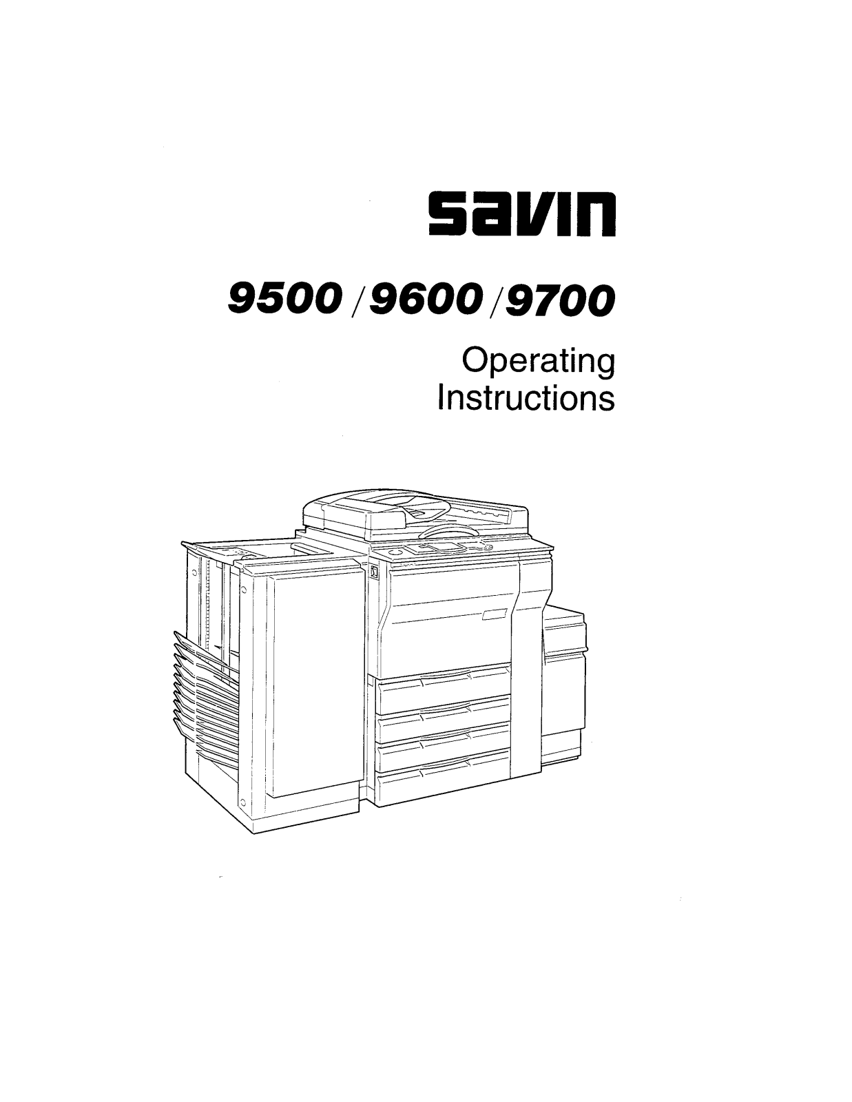 Savin 9600, 9500, 9700 User Manual