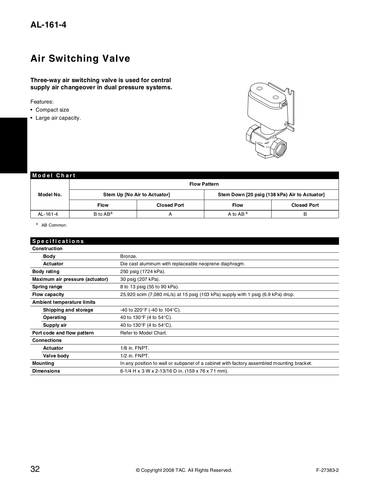 Schneider Electric AL-161-4 Data Sheet - ManualMachine.com