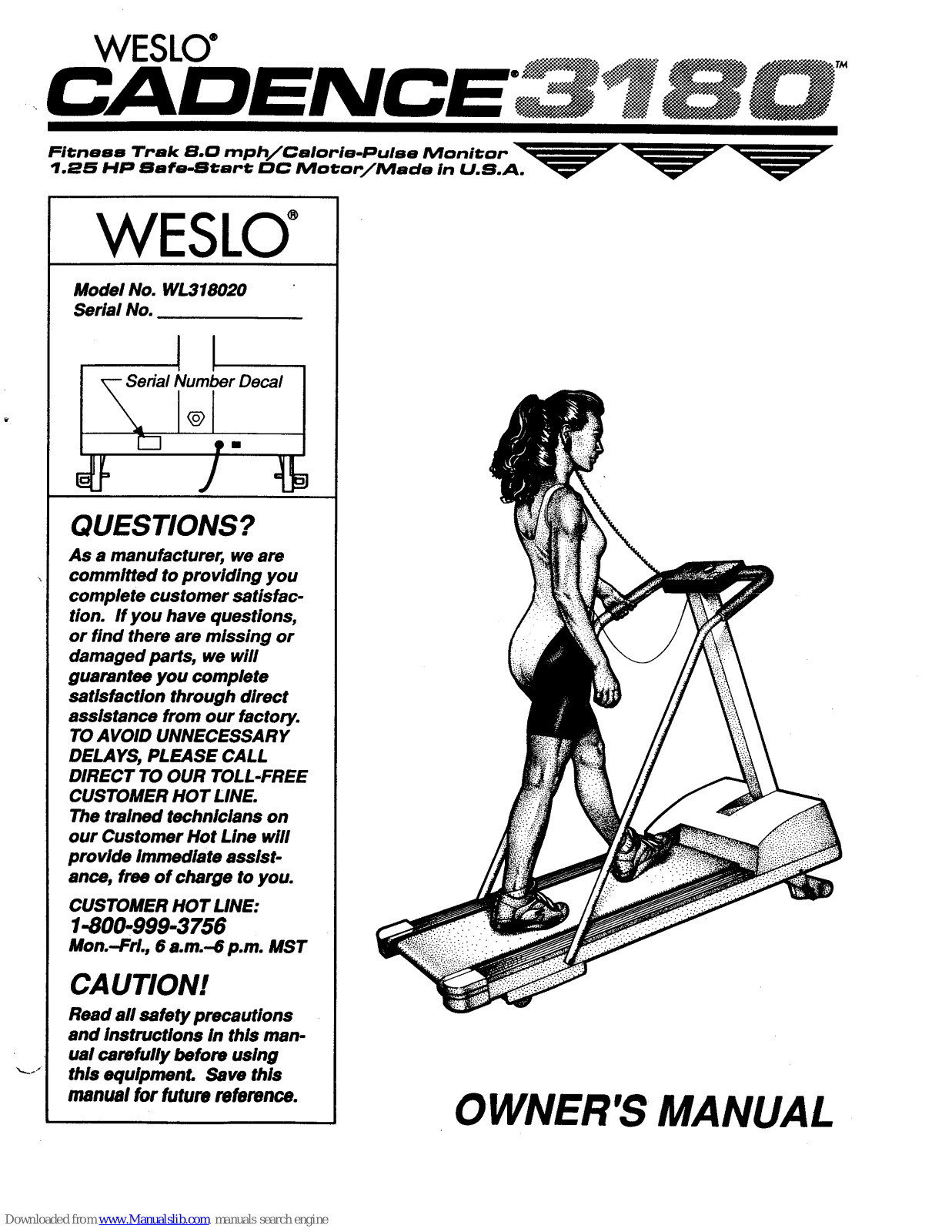 Weslo Cadence 3180 User Manual