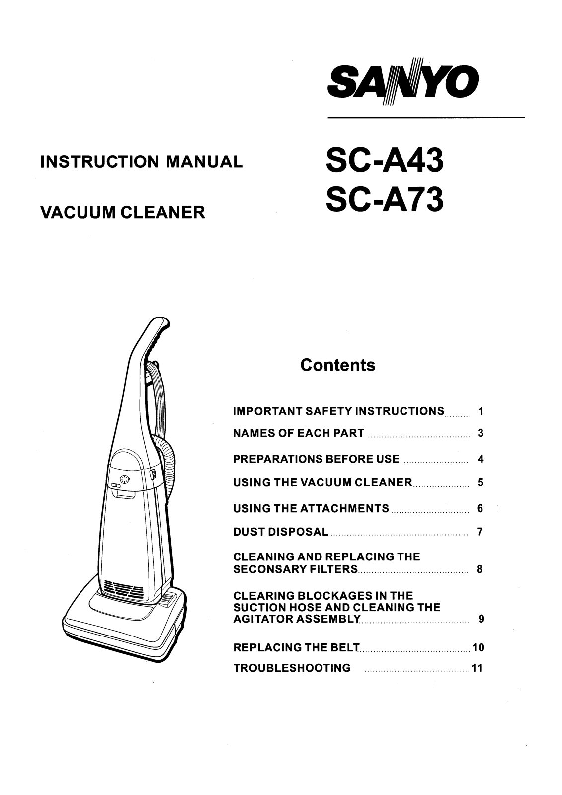 Sanyo SC-A43 Instruction Manual