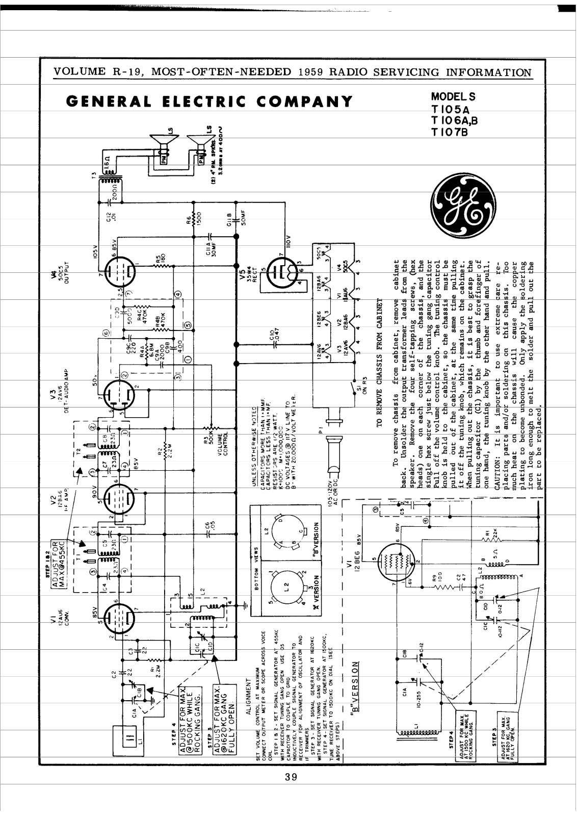 General T105A, T106A, T106B, T107B Schematic