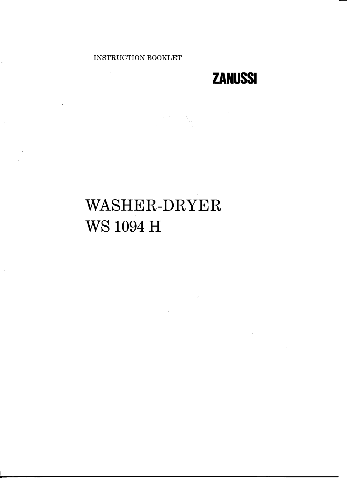 Zanussi WS1094H User Manual