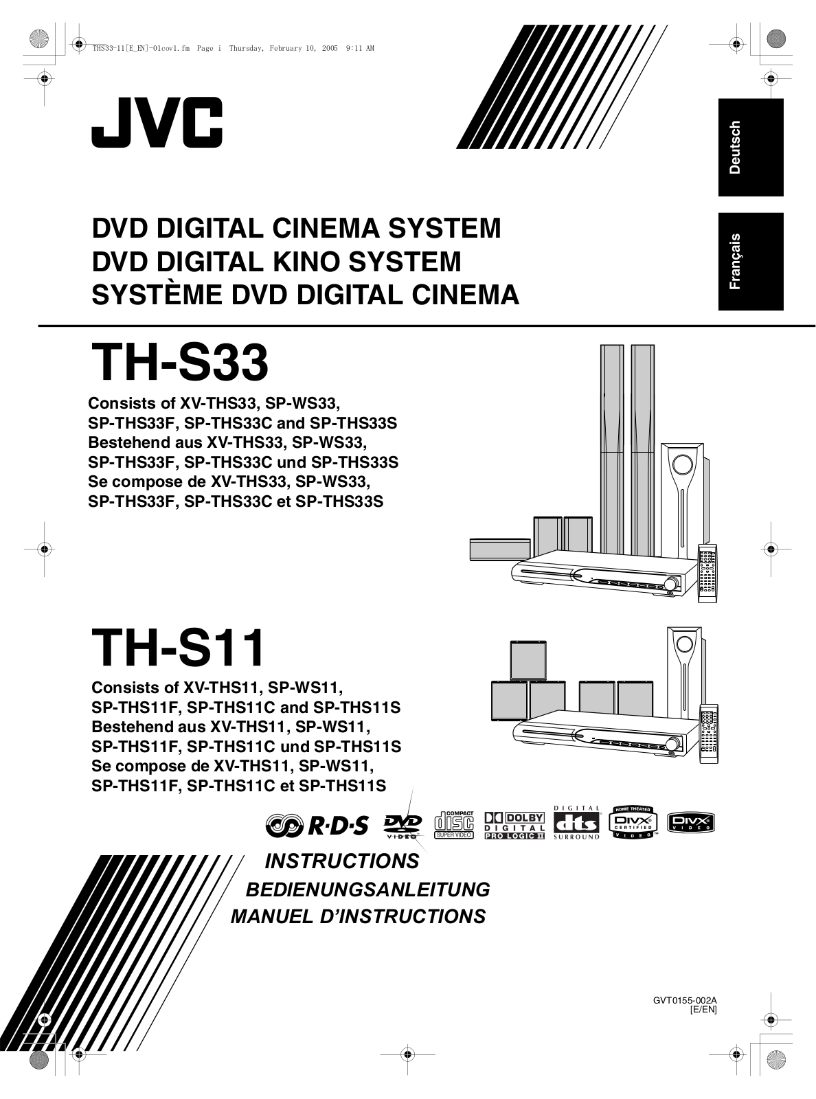 JVC TH-S33, TH-S33E User Manual