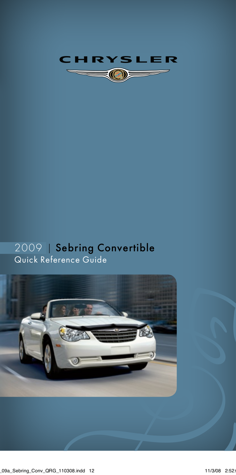 Chrysler SEBRING CONVERTIBLE Quick Reference Guide