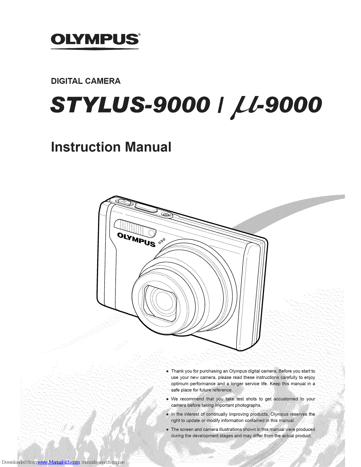 Olympus STYLUS-9000, U-9000, M-9000 Instruction Manual - ManualMachine.com