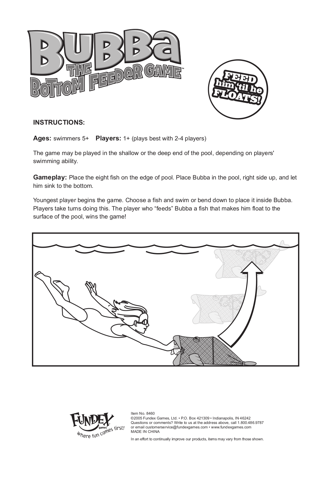 Fundex Games Bubba- The Bottom Feeder, 8460 User Manual - ManualMachine.com