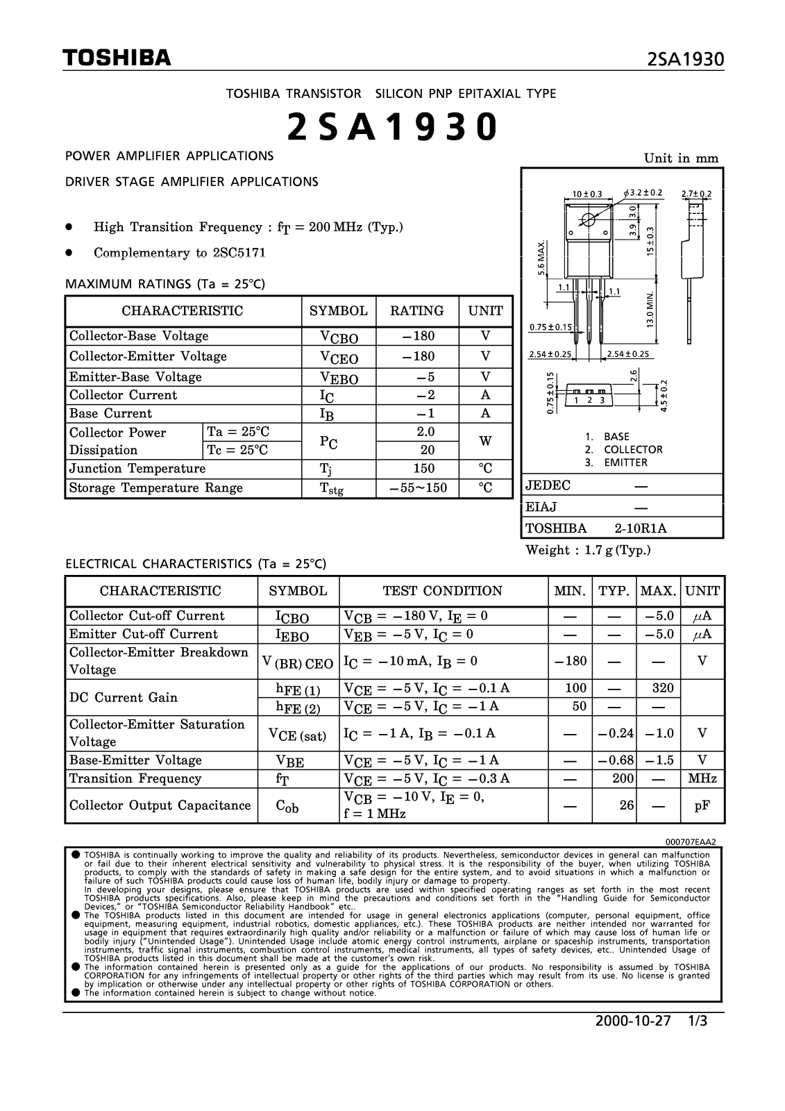 Datasheet SA 1930 Datasheet (FREI) - ManualMachine.com