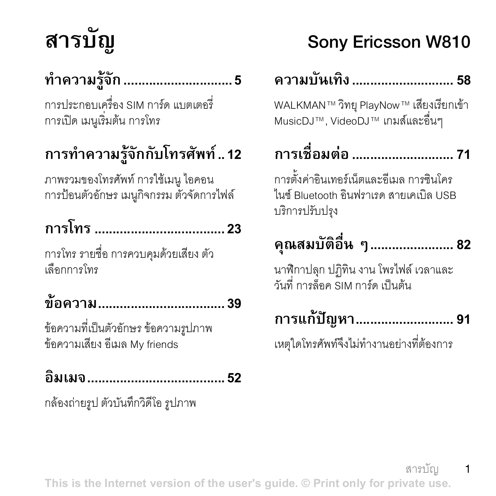 Sony ericsson W810I User Manual