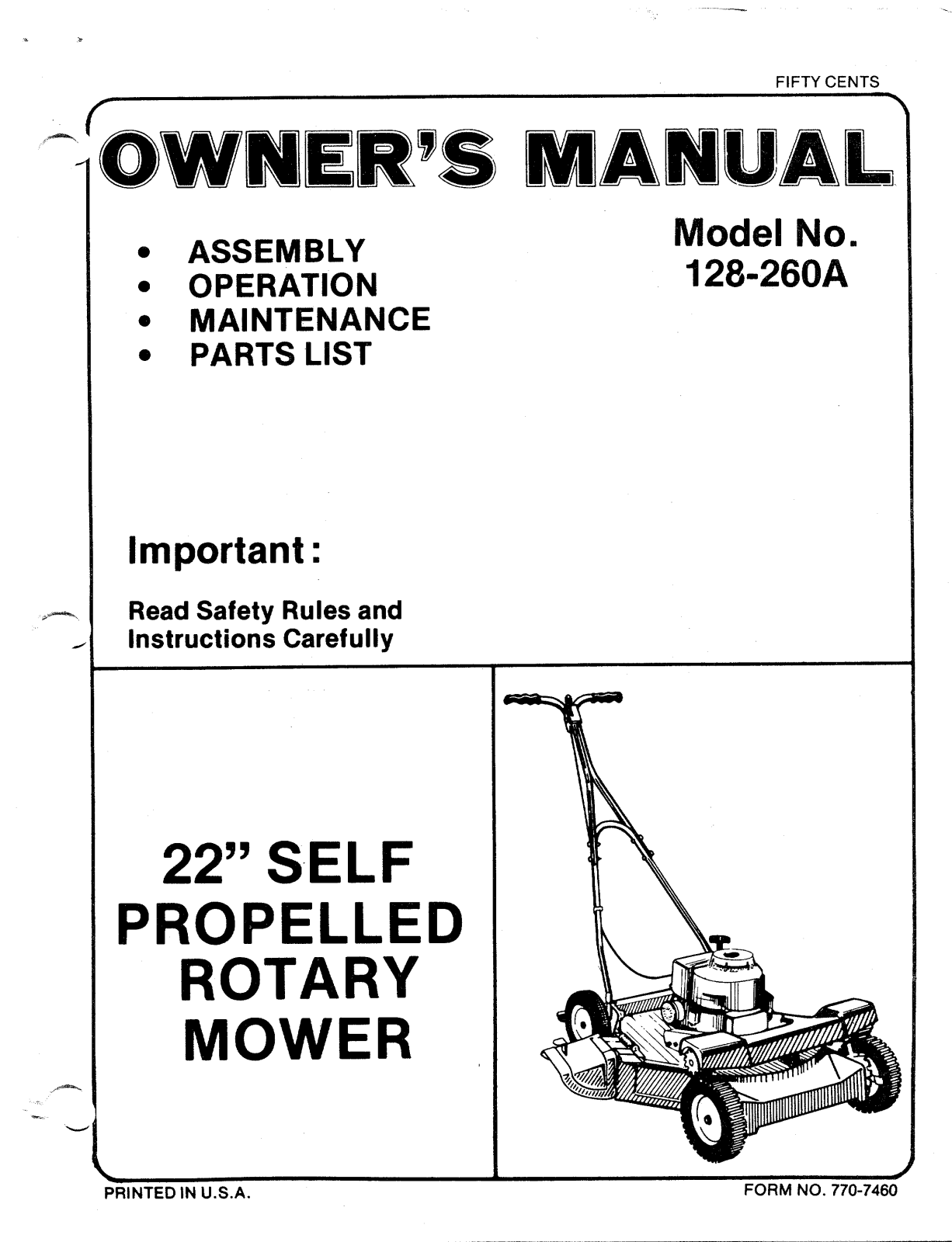 MTD 128-260A User Manual