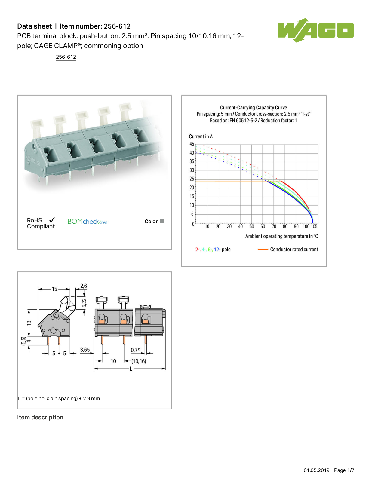 Wago 256-612 Data Sheet