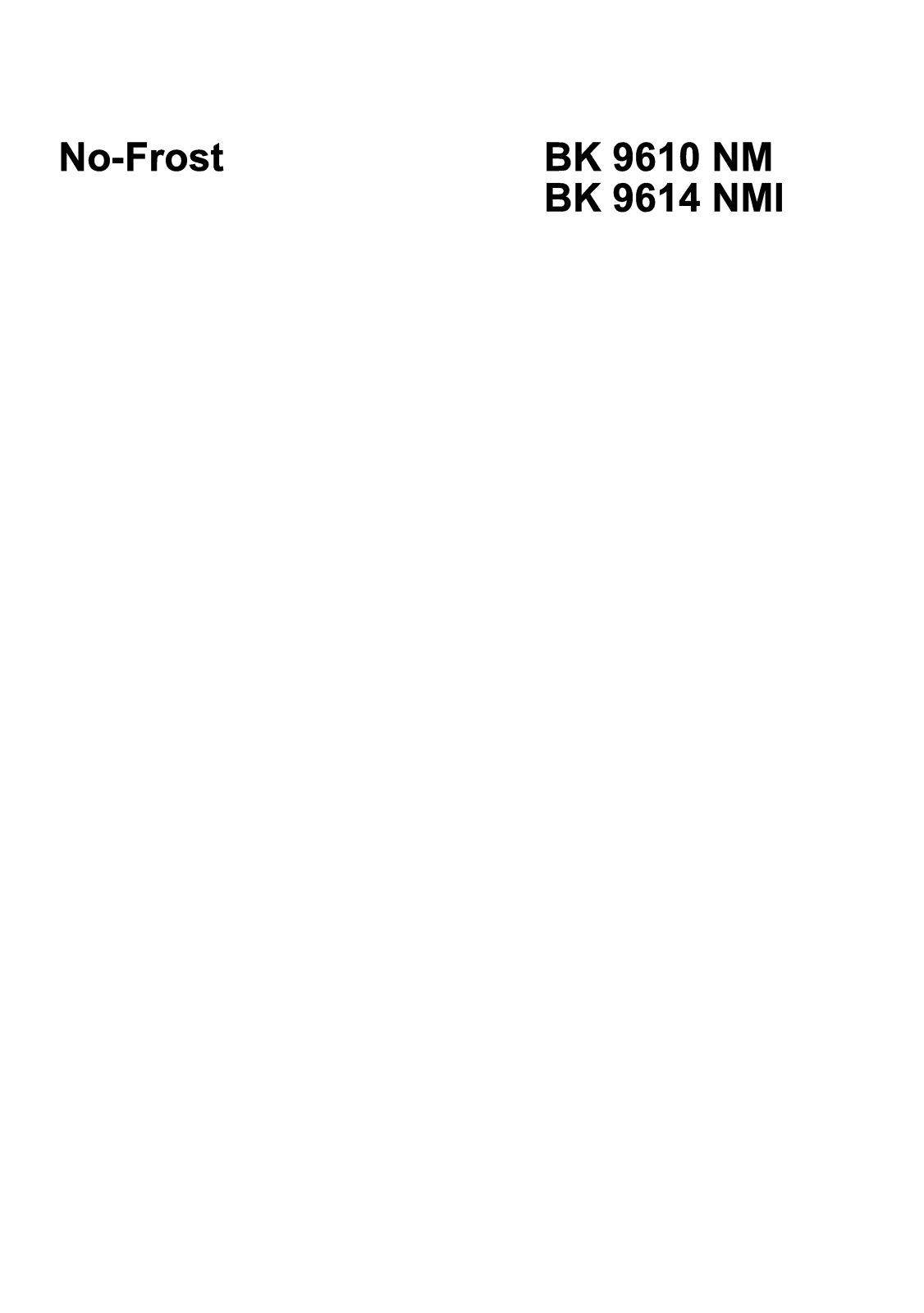 Beko BK 9620 NM, BK 9614 NMI User Manual