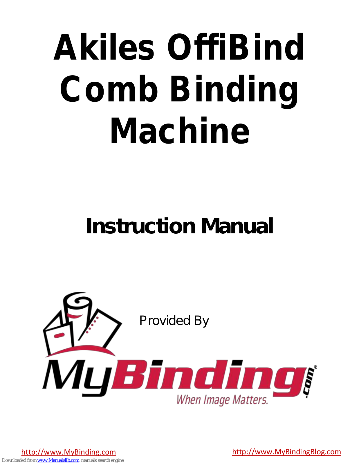 MyBinding Akiles Comb, Akiles CombBind Instruction Manual