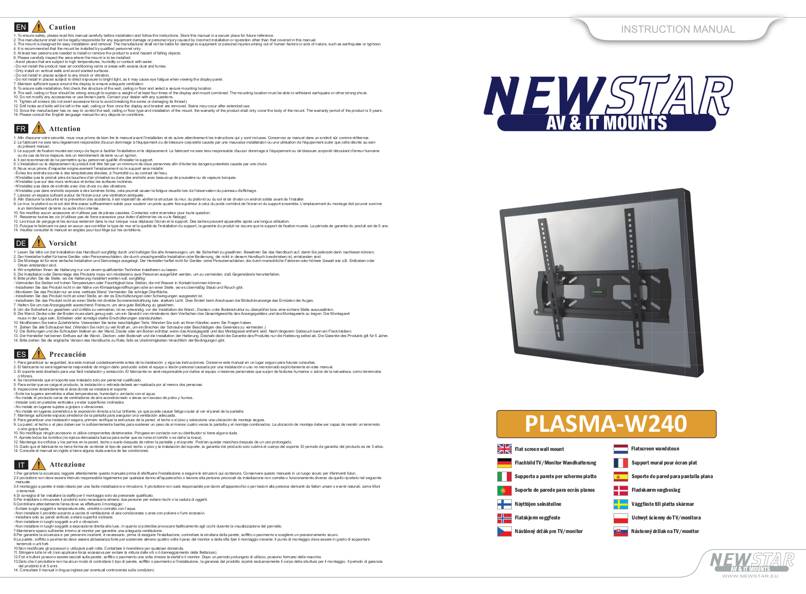 Newstar PLASMA-W240 User Manual