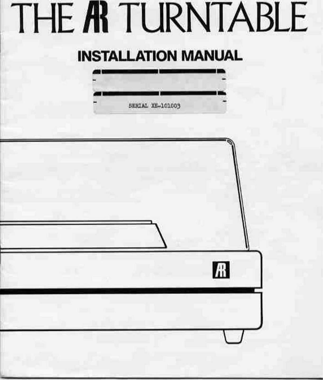 Acoustic Research AR Owners manual