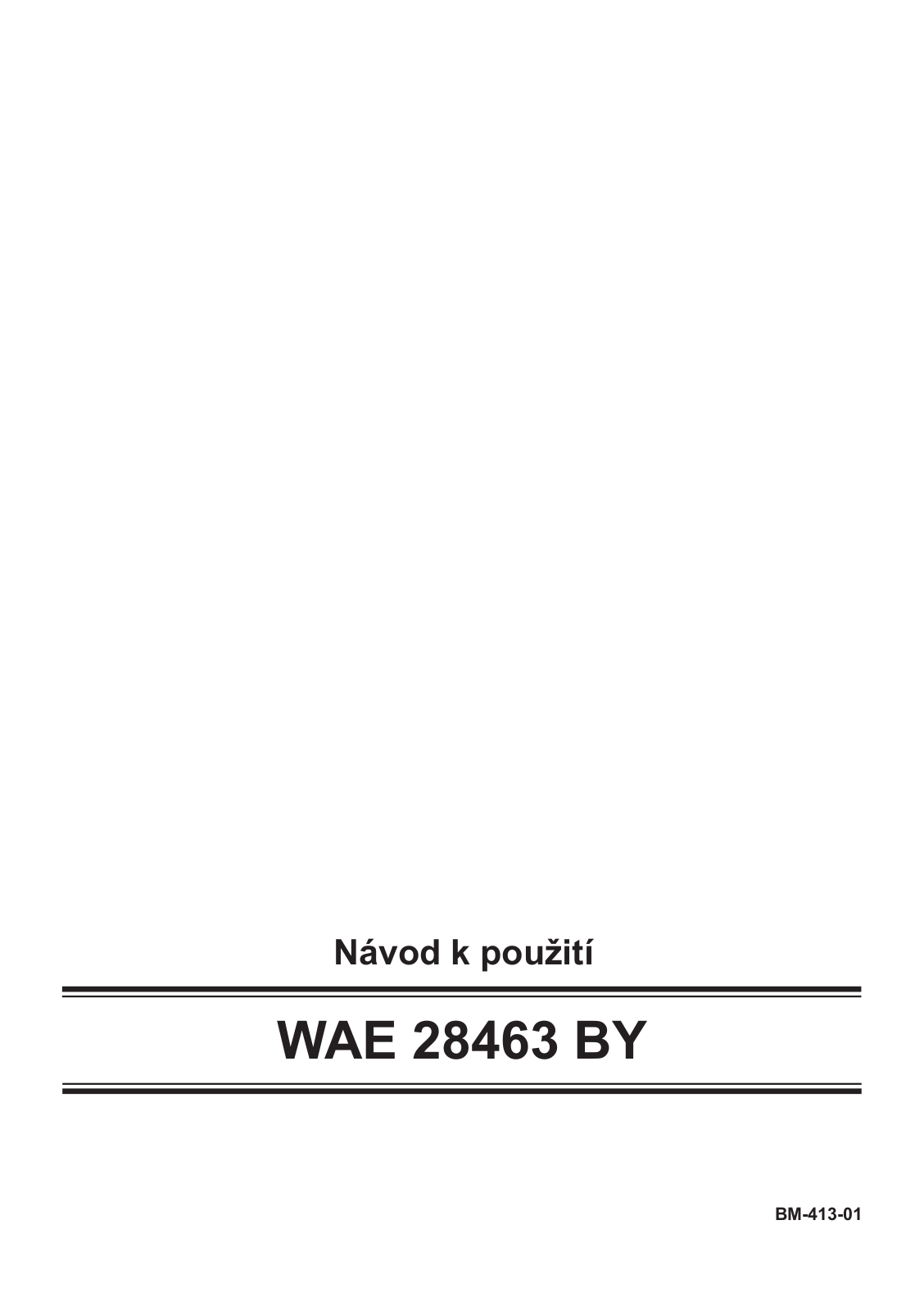 Bosch WAE 28463 BY User Manual