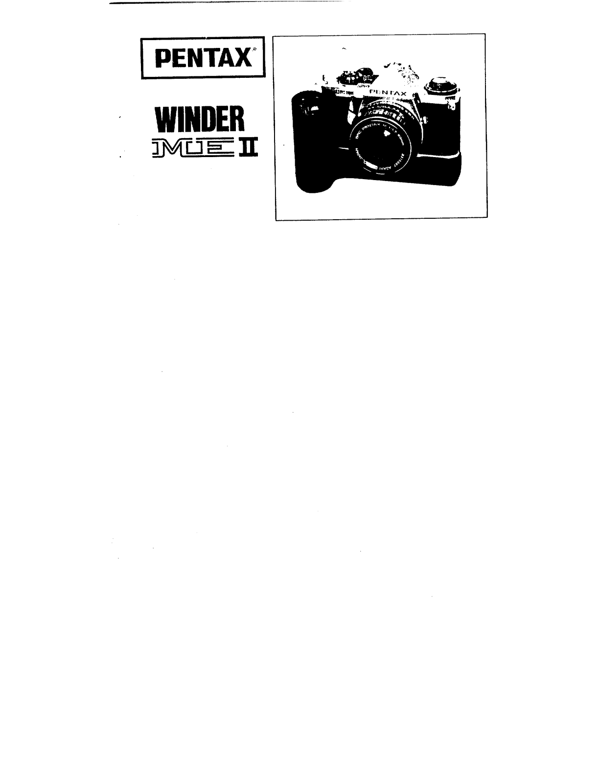 Pentax WINDER ME II Operating  Manual