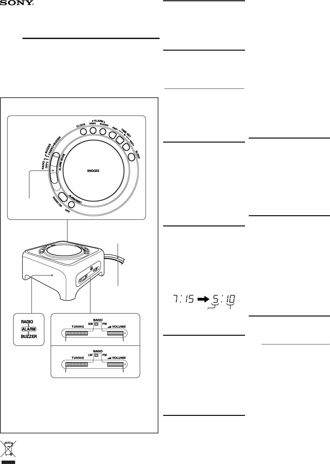 Sony ICF-C317, ICF-C317L User Manual