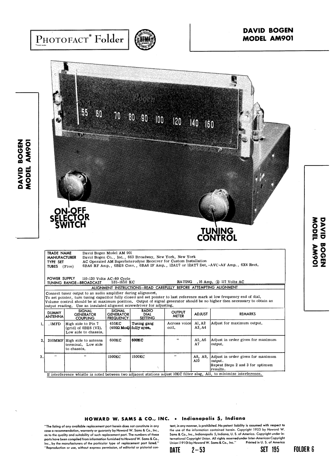 Bogen AM901 Service Manual