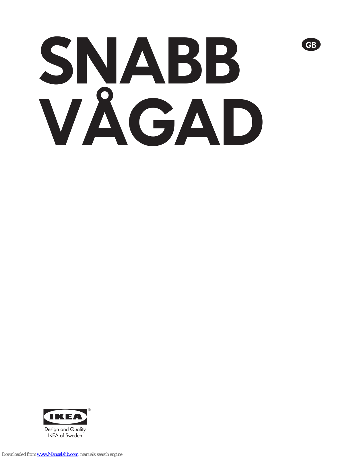 IKEA SNABB, VÅGAD, SNABB VÅGAD User Manual