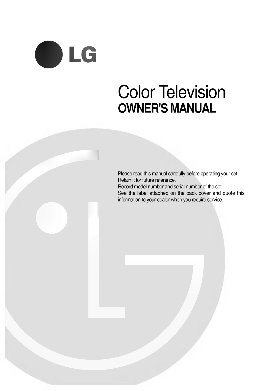 LG 29FS2RK User manual