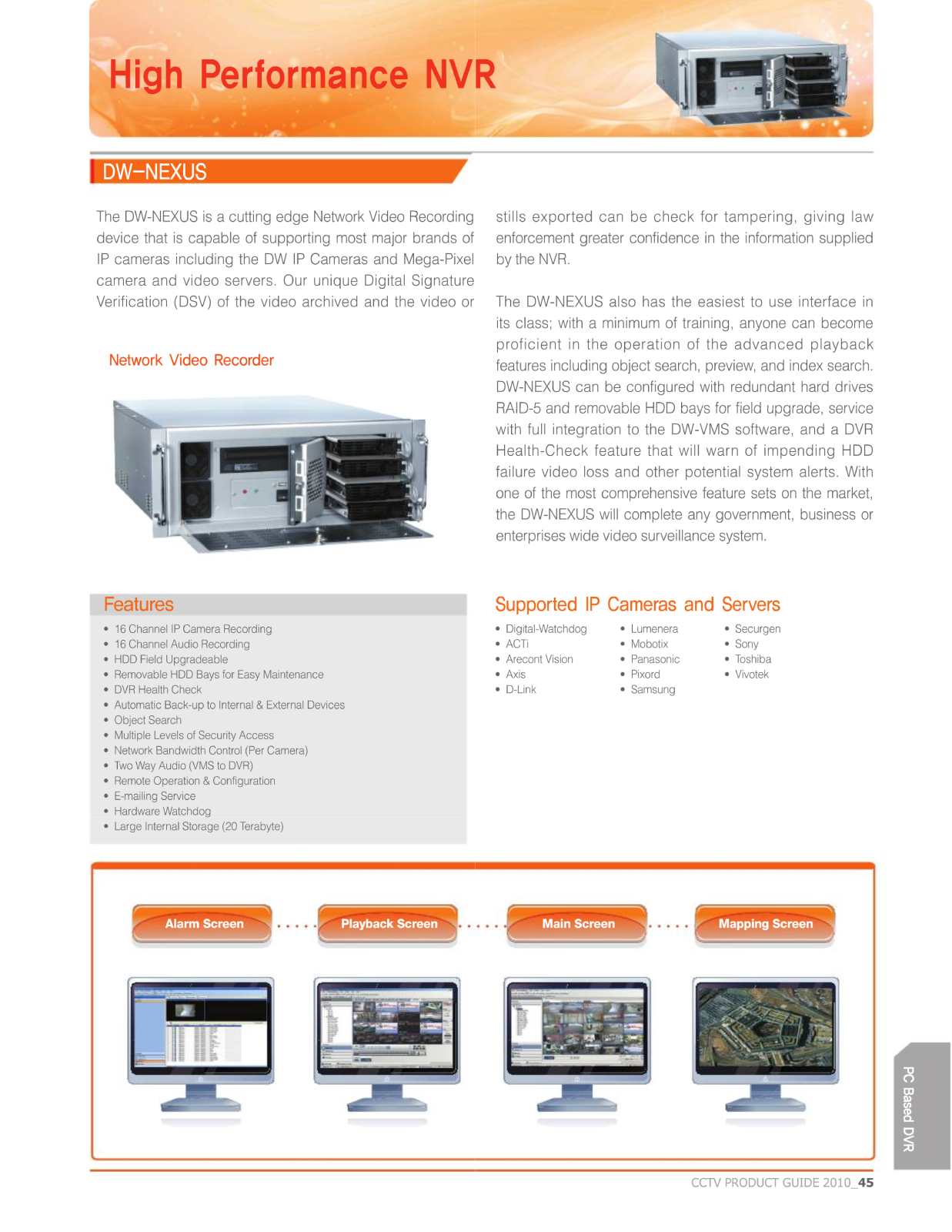 Digital Watchdog DW-NEXUS16-8000 Specsheet