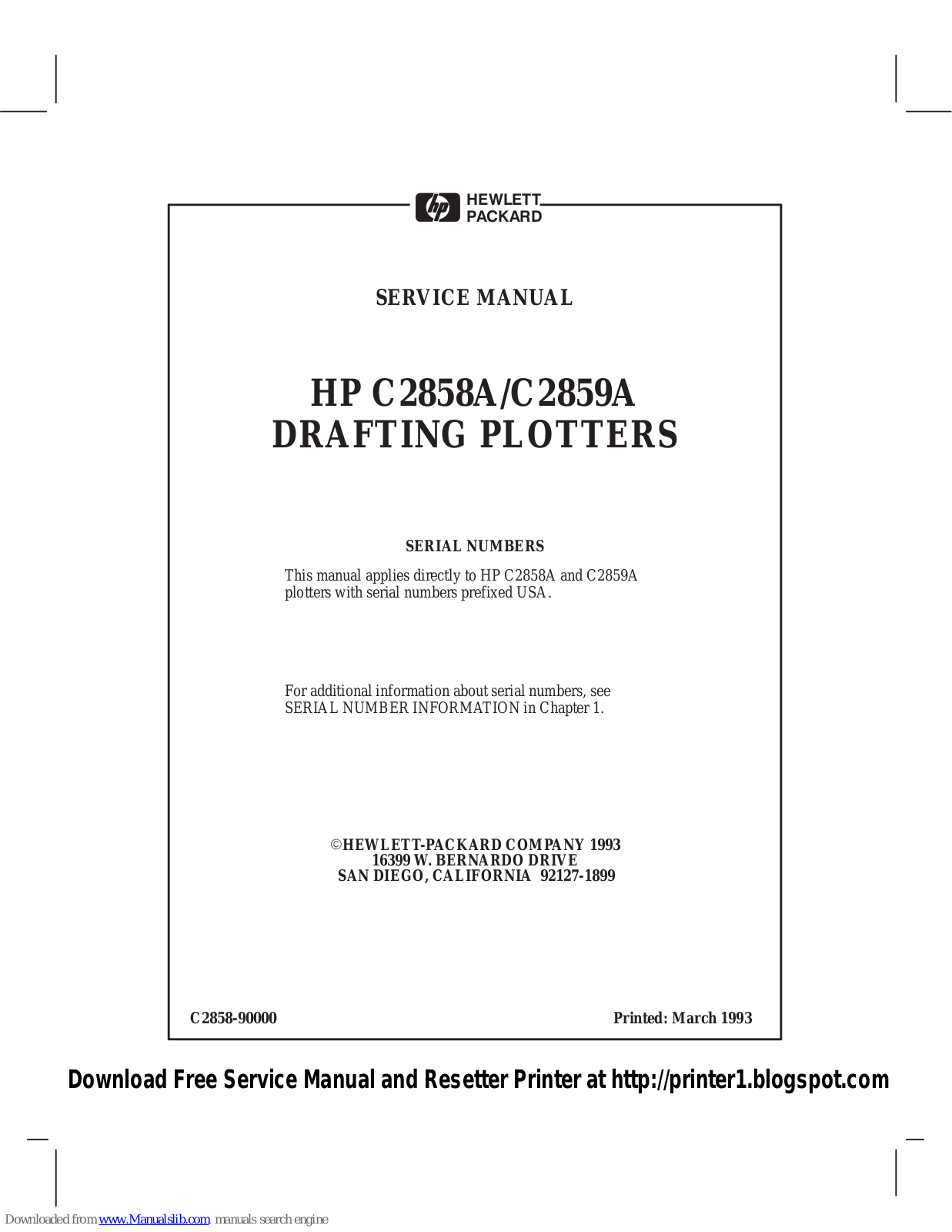 HP C2859A Service Manual