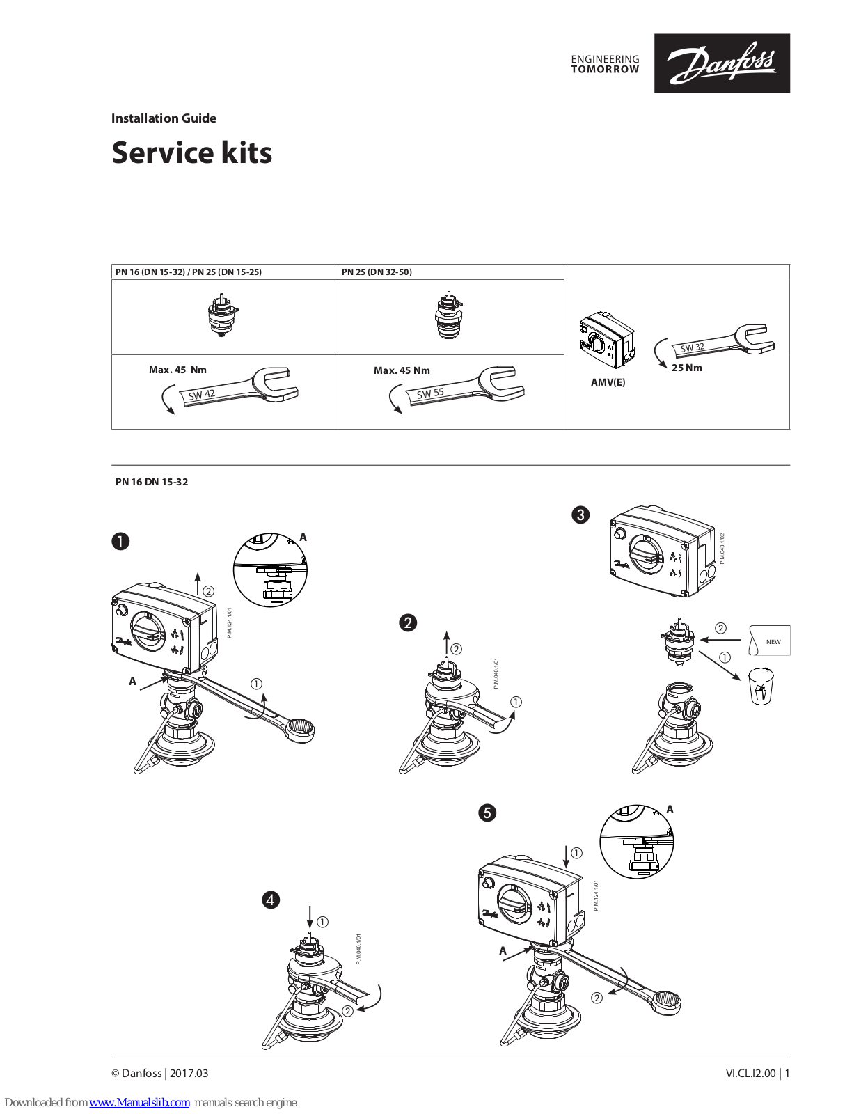 Danfoss PN 16, PN 25, DN 32-50, DN 15-32, DN 15-25 Installation Manual