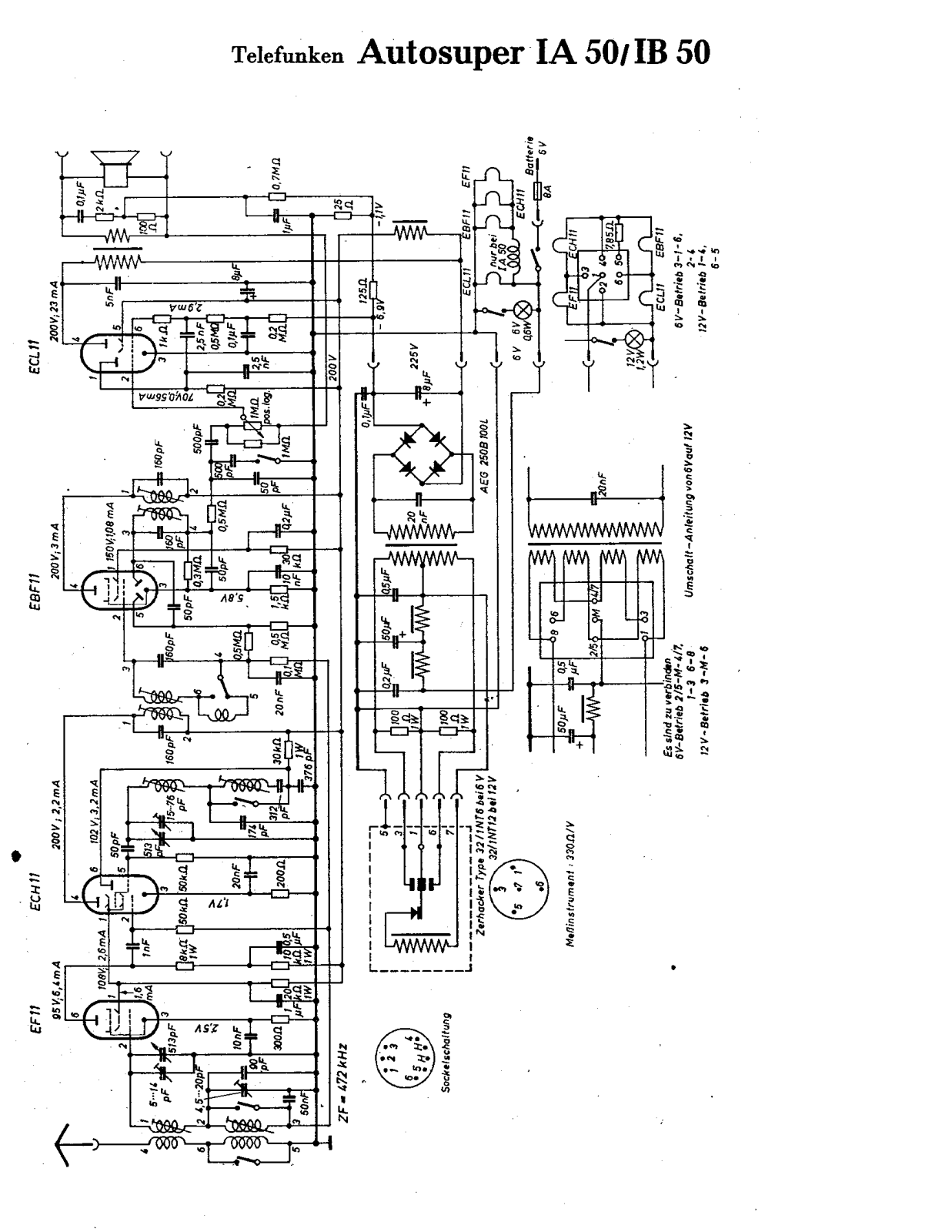 Telefunken Autosuper IA 50 Cirquit Diagram